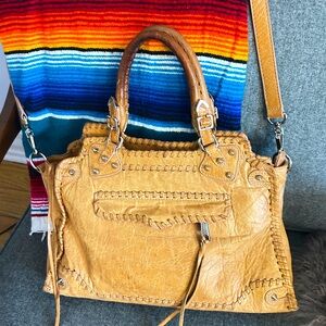 REBECCA MINKOFF TAN LEATHER SATCHEL👜